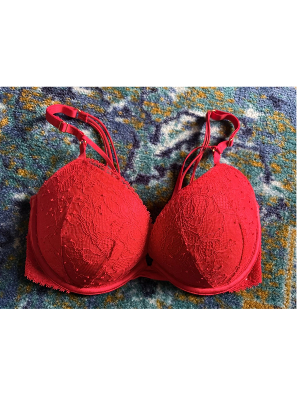 Victoria's Secret Red Lace Push-Up Bra 32DD